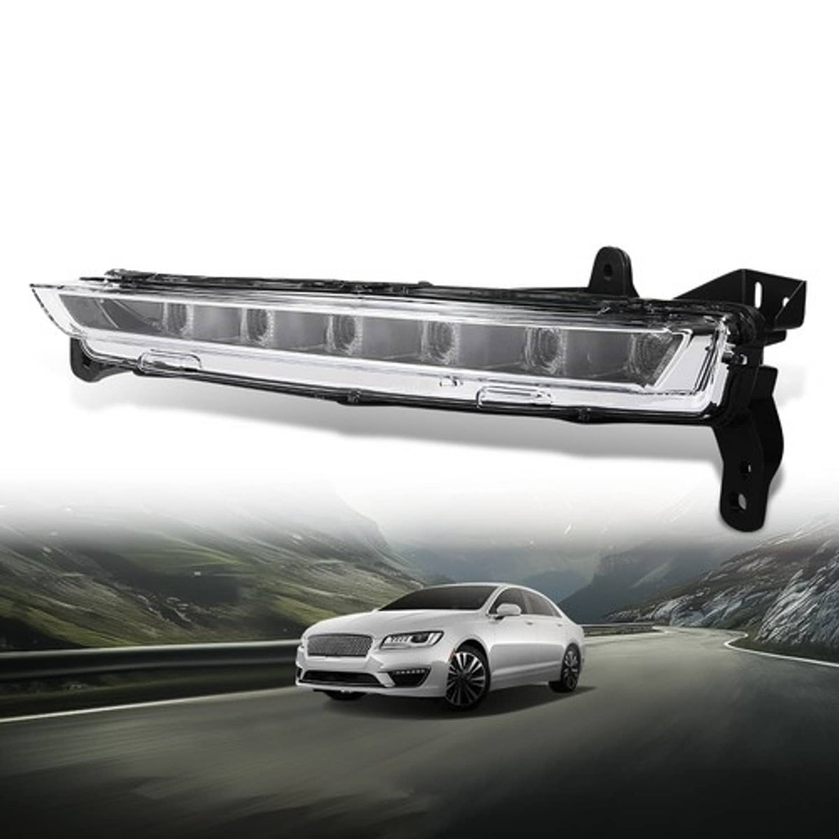 Solid Spare Front Bumper LED Fog Light Driving Lamp Fit For 2017-2020 Lincoln MKZ Left Side