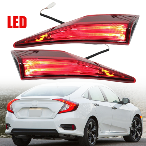 Left+Right Inner Tail Light LED For Honda Civic Sedan 2016-2020 Rear Brake Lamp