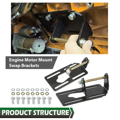 Solid Spare Conversion Engine Mounts Swap Adjustable Fit For 88-98 GM Truck LS1 LS2 LS6 LSX