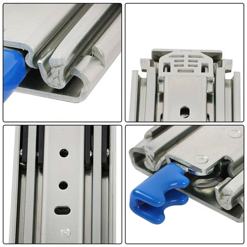 Solid Spare Locking Drawer Slides 12 Inch Full Extension & Lock 500 lb Load Capacity 2 PC
