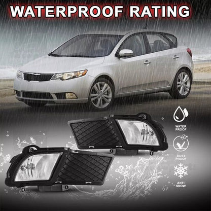 Front Bumper Fog Lights & Covers Set W/O Wiring For 2010-2012 KIA Forte Sedan