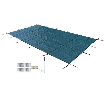 Solid Spare Inground Pool Cover Safety Fits Rectangle Swimming Pool Mesh Solid Pool Cover