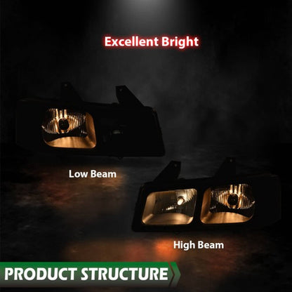 Solid Spare Fit For 2003-2023 Chevrolet Express GMC Savana Van Headlights Smoke Left+Right