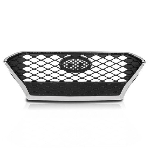 Solid Spare Front Bumper Upper Grille Grill Black Chrome Fit For 2018-2021 Hyundai Kona