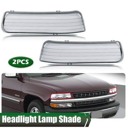 Solid Spare Fit For 1999-2002 Chevy Silverado 1500 2500 3500 Headlight Lens Cover Pair