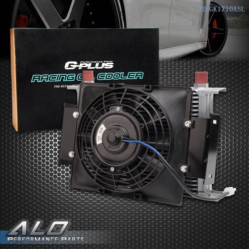 Solid Spare Universal 25 Row 10AN Aluminum Transmission Engine Oil Cooler + 7" Cooling Fan