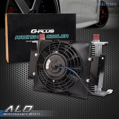 Solid Spare Universal 25 Row 10AN Aluminum Transmission Engine Oil Cooler + 7" Cooling Fan
