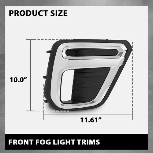 Solid Spare Fit For 2019 2020 2021 Subaru Forester Front Bumper Fog Light Trim Cover Bezel