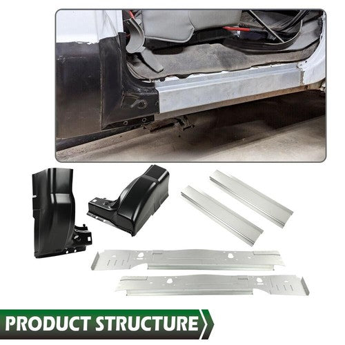 Solid Spare Fit For 99-16 Ford Super Duty Standard Cab Inner&Outer Rocker Panels+Cab Corner
