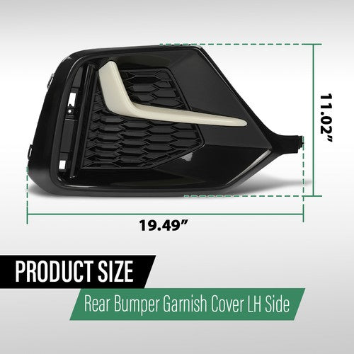 Solid Spare Rear Bumper Garnish Cover Fit For 2020-2021 Honda Civic Hatchback Left Side