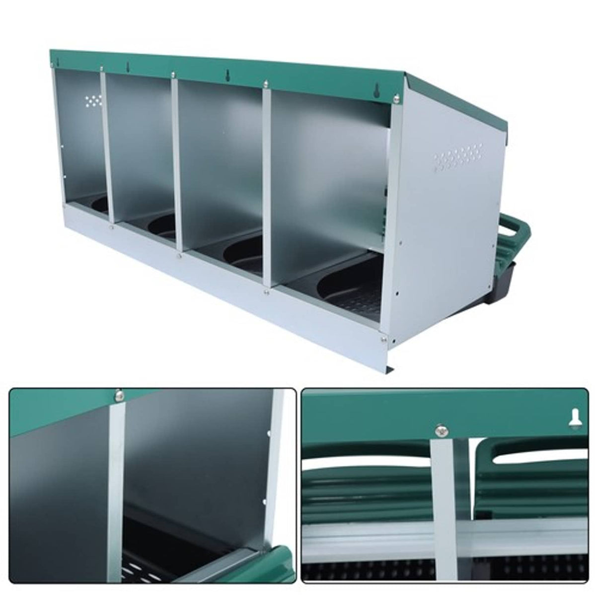 Solid Spare Chicken Nesting Boxes Metal Chicken Egg Laying Box with Perch 4 Hole