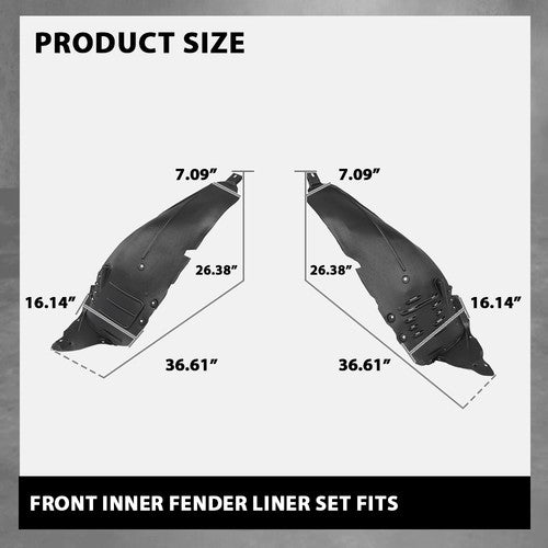 Solid Spare Front Inner Fender Liner Fit For 07-11 Mercedes-Benz S550 08-11 S63 AMG LH RH