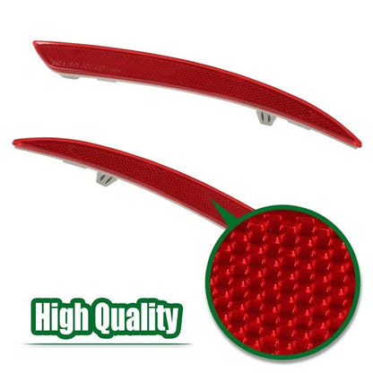 Solid Spare Rear Bumper Reflector Light Left+Right Side Red Fit For 2013-2018 Ford Fusion