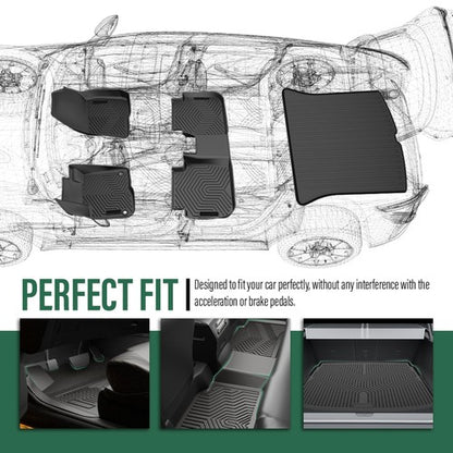 Solid Spare Fit For 2013-2018 Hyundai Santa Fe All Weather TPE Floor Mats+Cargo Liner
