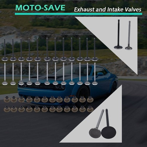 Solid Spare Intake Exhaust Valves w/ Seals For Dodge Stratus Magnum Chrysler 98-10 2.7L DOHC