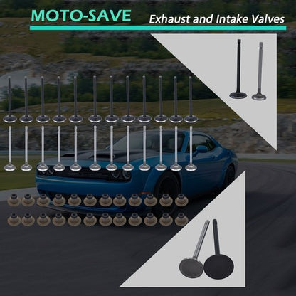 Solid Spare Intake Exhaust Valves w/ Seals For Dodge Stratus Magnum Chrysler 98-10 2.7L DOHC