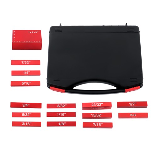 Solid Spare 15-Piece Gauge Block Set with Storage Box Setup Blocks Woodworking Tools