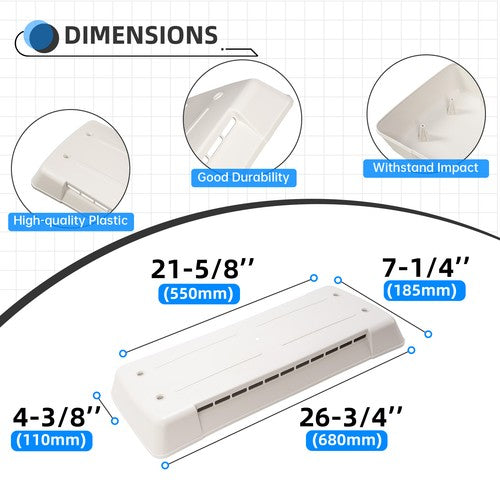Solid Spare RV Camper Top Roof Refrigerator Vent Cover For Dometic Refrigerator Vent #65528