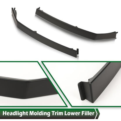 Solid Spare 2* Headlight Molding Trim Lower Filler Fit For Nissan 2004-15 Titan Armada QX56