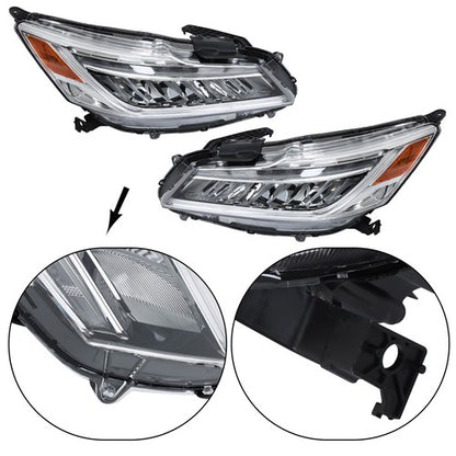 Solid Spare LED For Honda Accord Sedan 2016-2017 Projector Headlights Assembly Set Chrome