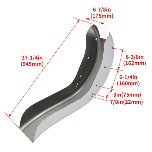 Solid Spare 6'' Stretched Extended Steel Rear Fender for Harley 86-17 Softail Heritage Dyna