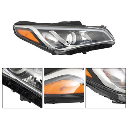 Solid Spare Headlight Headlamp Assembly For Hyundai Sonata 2015-17 Clear Halogen Right Side