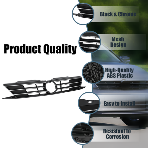 For 2015 2016 2017 2018 VW Volkswagen Jetta Front Bumper Chrome Grille Grill