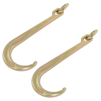 Solid Spare 2 Pack 15 Inch 5400 Lbs Working Load Limit G70 Steel Heavy Duty Towing J Hook