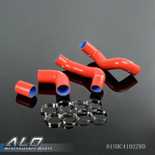 Solid Spare Fit For Land Rover Freelander TD4 Silicone Intercooler Hose +Clamps Kit Red
