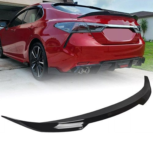 Solid Spare Fits Toyota Camry 2018-2024 Glossy Black JDM V Style Rear Trunk Spoiler Wing Lip