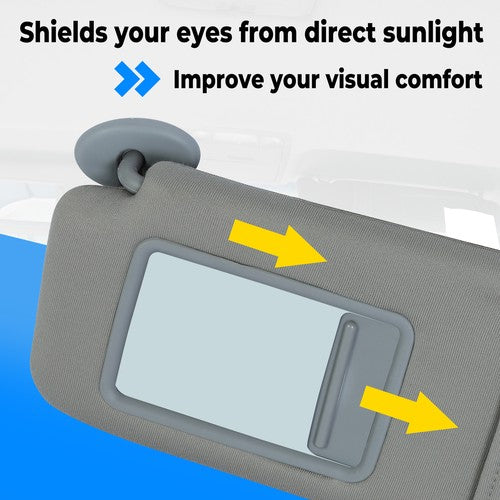 Solid Spare For Toyota Camry 2007-2011 Gray Car Sun Visor Pair Left & Right Side W/ Sunroof