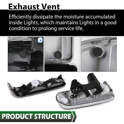 Solid Spare Fit For 98-04 Chevy S10 Blazer Chrome/Clear Corner Headlights Bumper Headlamps
