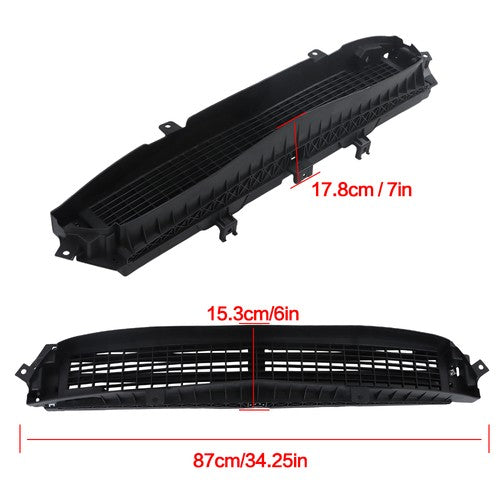 Solid Spare For 2014-2016 Chevy Malibu Black Plastic Front Bumper Grille Shutter 23478032