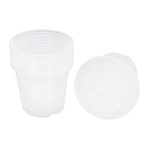Solid Spare 36-Pack 6.7/5/4/3.5 Inch Reinforced Clear Nursery Pots Plastic Plant Flower Pots