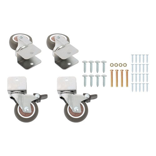 Solid Spare 4 Set 2" Swivel Caster Wheels with U Bracket (2 with brake&2 without) 360-Degree