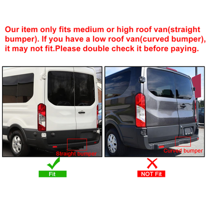 Solid Spare For 15-22 Ford Transit 150 250 350 Rear Bumper Cover Top Pad With Reflectors