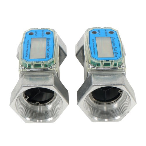 Solid Spare 2-Pack 2" Digital Turbine Flow Meter for Diesel Kerosene Gasoline 15.8-132 GPM