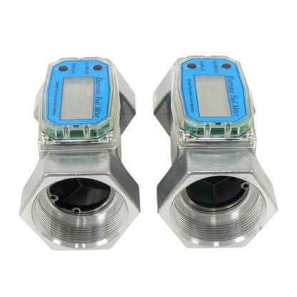 Solid Spare 2-Pack 2" Digital Turbine Flow Meter for Diesel Kerosene Gasoline 15.8-132 GPM