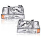 Solid Spare Fits 92-96 Bronco F150 F250 F350 Clear Headlights + Corner + Bumper Signal Lamps