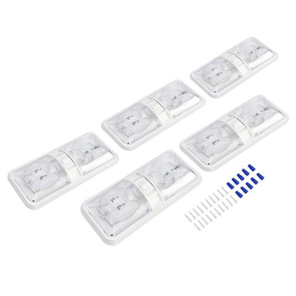 Solid Spare 5x RV LED 12V Double Dome switched Light Ceiling Fixture Camper Trailer Marine