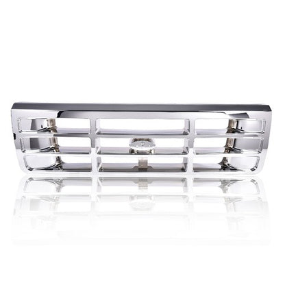 Solid Spare Fit For 1992-1996 Ford F150 F250 F350 Bronco Front Bumper Grille Grill Chrome