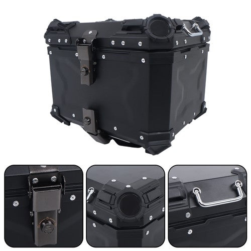 Solid Spare Waterproof Trunk Luggage Storage Case with Safety Lock Motorcycle Top Box 45L