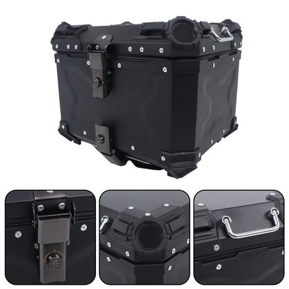 Solid Spare Waterproof Trunk Luggage Storage Case with Safety Lock Motorcycle Top Box 45L