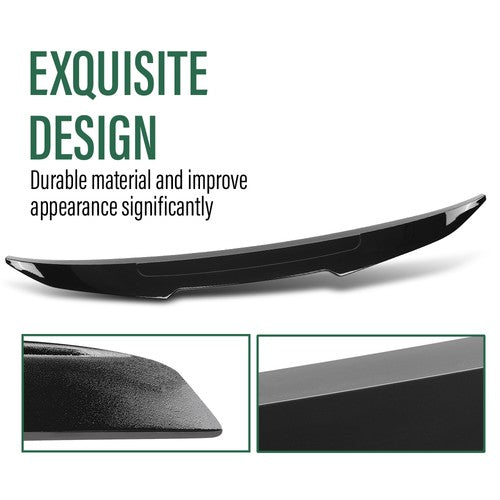 Solid Spare Fit For 19-24 BMW G20 G80 M3 3 Series PSM Style Rear Trunk Spoiler Gloss Black