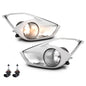 Solid Spare Fit For 2013 2014 2015 Toyota Avalon Fog Light Lamps w/ Chrome Bezels + Bulbs
