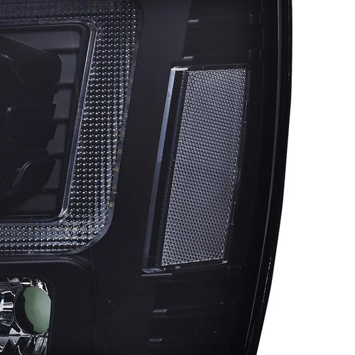Solid Spare Fit For 2007-2014 Chevy Tahoe Suburban Smoked LED Projector Headlights Lamps