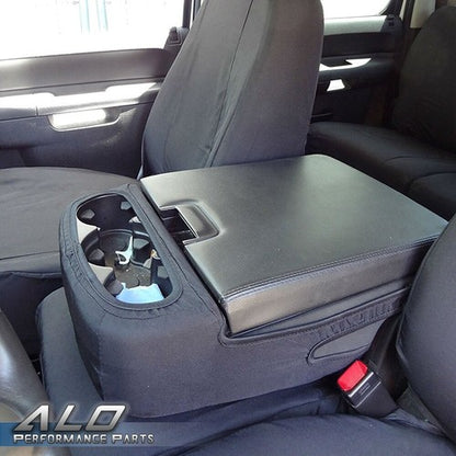 Solid Spare Fit For 07-14 Chevy Silverado GMC Sierra Center Console Lid Armrest Cover Black