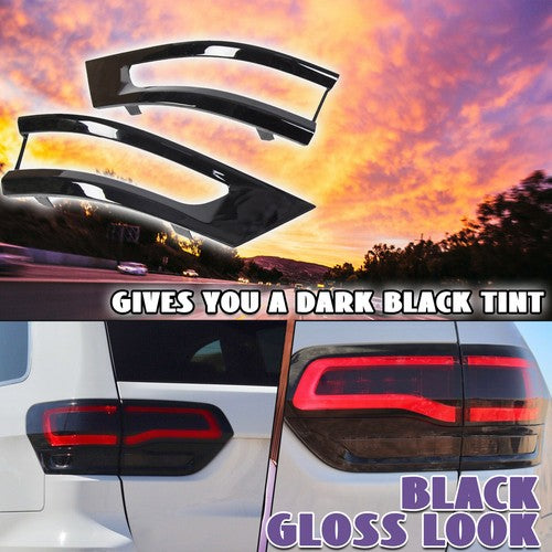Solid Spare For 2014-2021 Jeep Grand Cherokee Gloss Black Tail Light Lamp Cover Trim Bezel