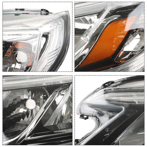 Solid Spare Halogen Headlight Assembly For Honda CR-V 2015-2016 Black Driver/LH W/DRL Front