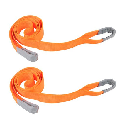 Solid Spare 2 Pack 25000 Pound Capacity 3" x 10 Ft Polyester Lifting Sling Straps - Orange